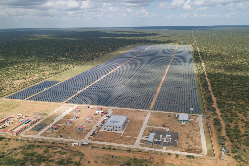 An aerial view of a solar power farm in Garissa, Kenya, built by China Jiangxi Corporation for International Economic and Technical Cooperation. Photo: Xinhua
