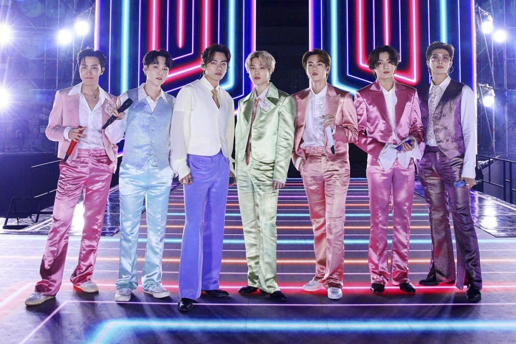 BTS perform onstage in Seoul for the 2020 American Music Awards. The K-pop group’s 2020 global concert tour, previously postponed, has now been cancelled. Photo: Big Hit Entertainment/AMA2020/Getty Images