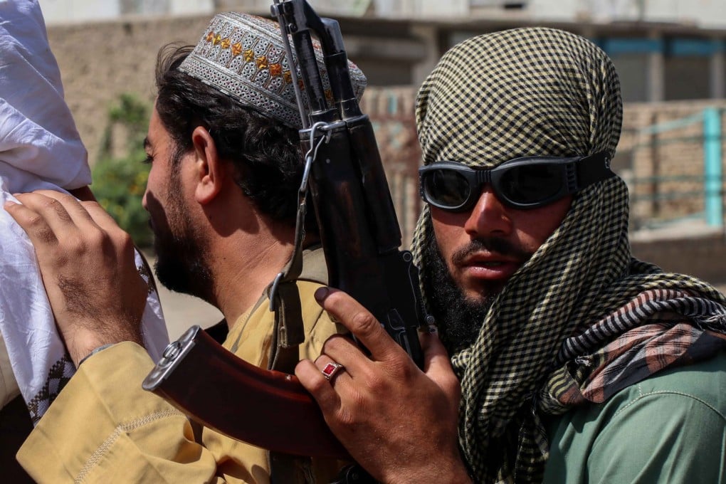Members of the Taliban patrol in Kandahar, Afghansitan, on August 22. When the last US cargo plane leaves, extremists will be in charge. Photo: EPA-EFE