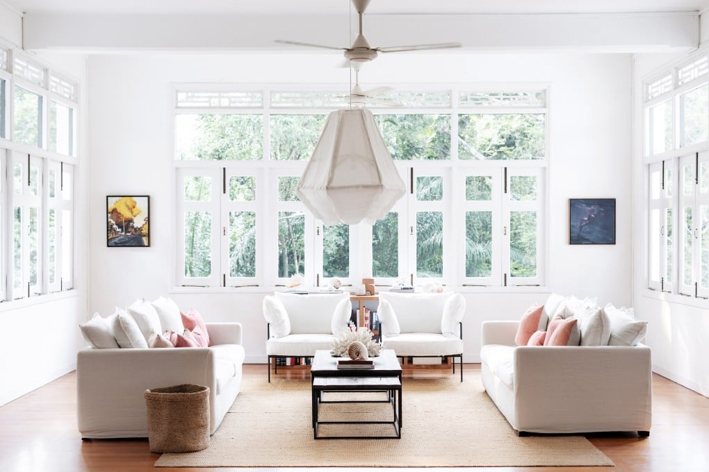 Charlie Cameron took a bare-bones approach when it came to decorating her family’s 6,700 sq ft black-and-white rental home in Singapore. Photo: Charlie Cameron