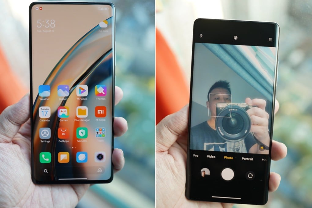 The selfie camera of the Xiaomi Mix 4 is underneath the display panel. Photo: Ben Sin