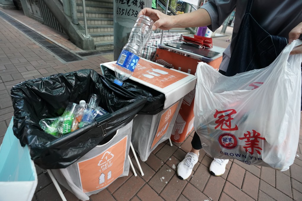 Recycling bins in Tai Wai shown on August 26. Photo: Felix Wong