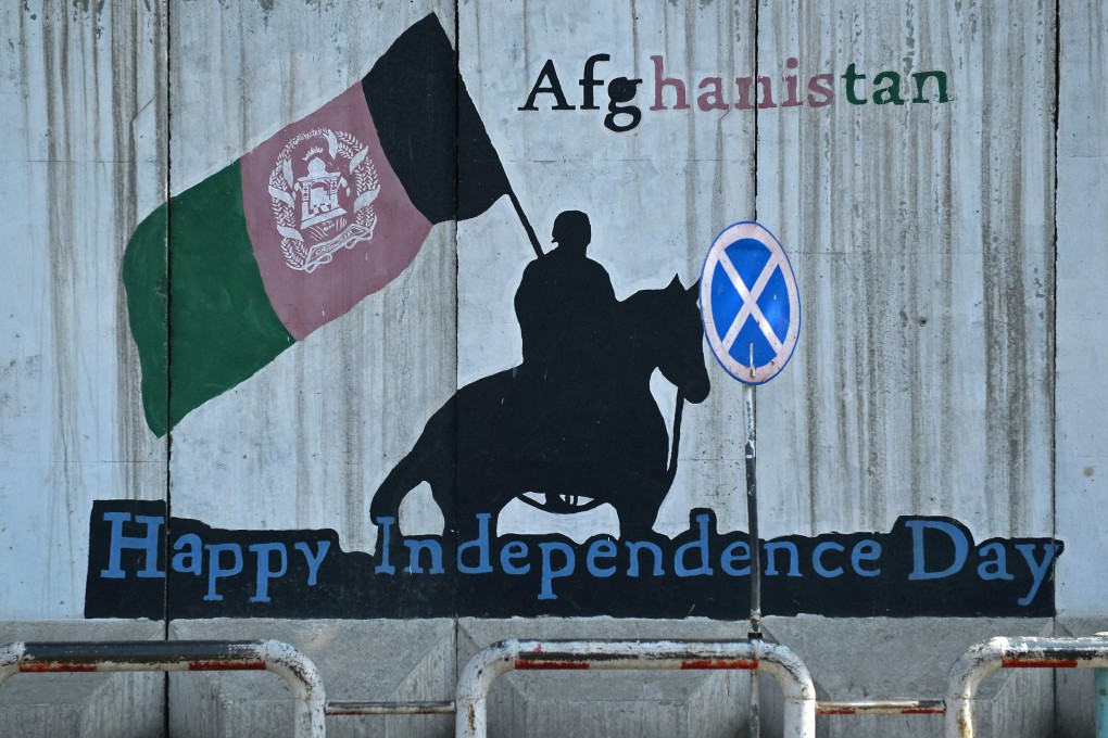 A wall mural along a roadside in Kabul. Photo: AFP