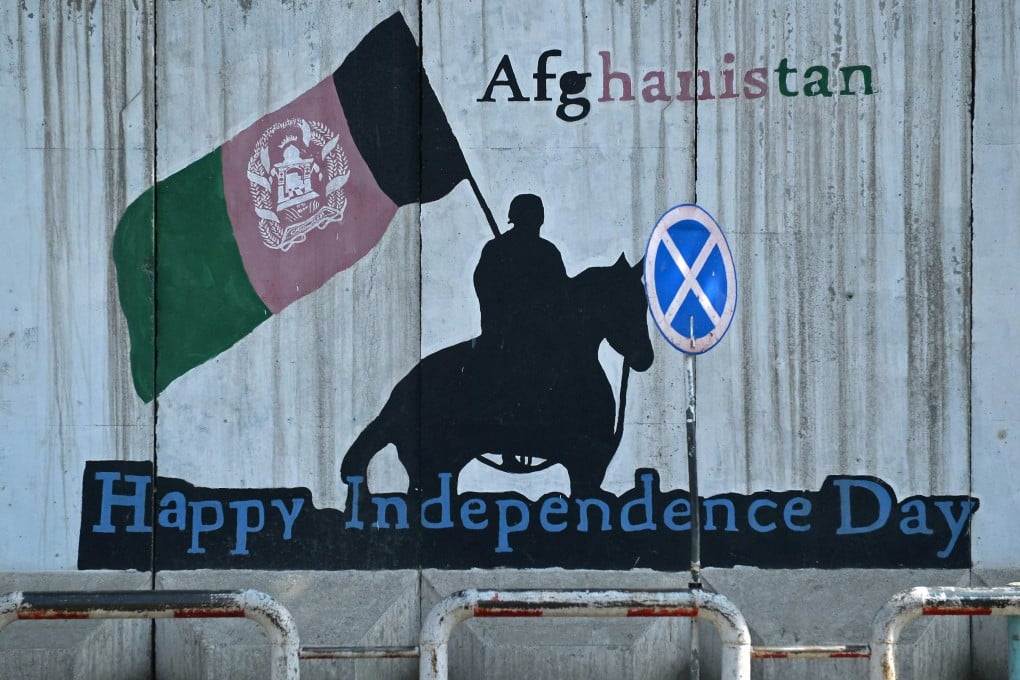 A wall mural along a roadside in Kabul. Photo: AFP