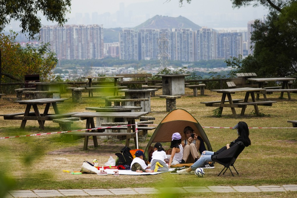 People enjoy natural scenery in Tai Tam Country Park in Yuen Long. To contain further Covid 19 outbreak, AFCD temporarily closed BBQ pits in countryside as per latest social distancing measures. Photo: Sam Tsang