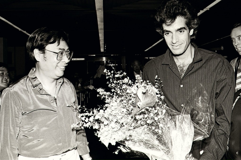 World-famous magician David Copperfield (right), arrives in Hong Kong, in August, 1988, and is greeted by businessman Lam Kin-ming. Photo: SCMP