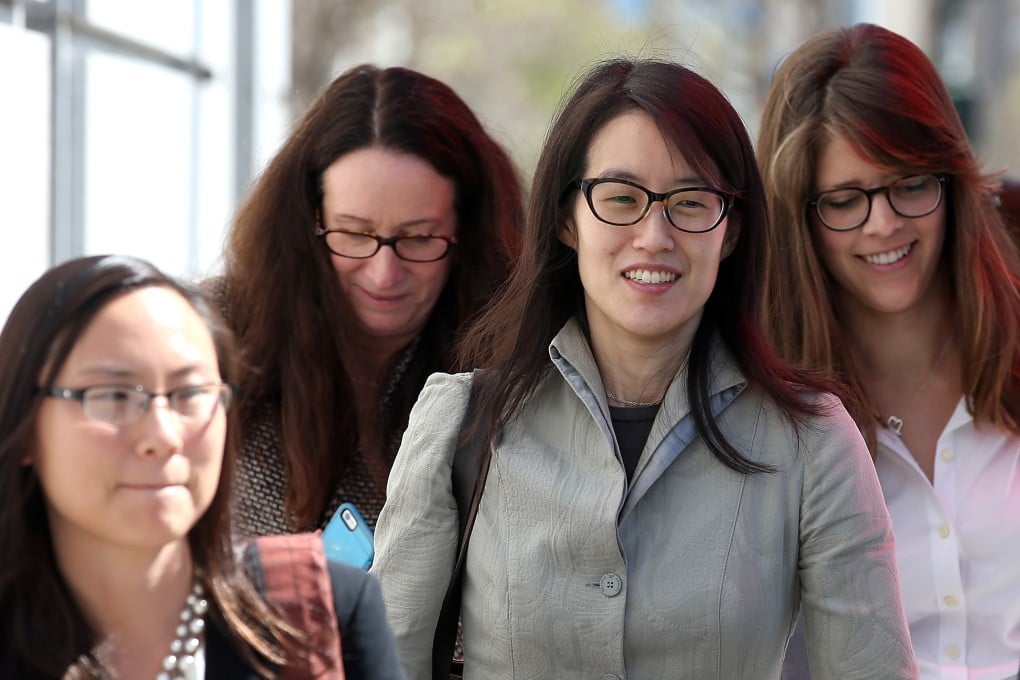 In 2015, Reddit interim CEO Ellen Pao (second from left) sued her former Silicon Valley employer for gender discrimination, having been discouraged from claiming racial discrimination. She lost, and left Reddit the same year amid a revolt against her leadership. Photo: Justin Sullivan/Getty Images