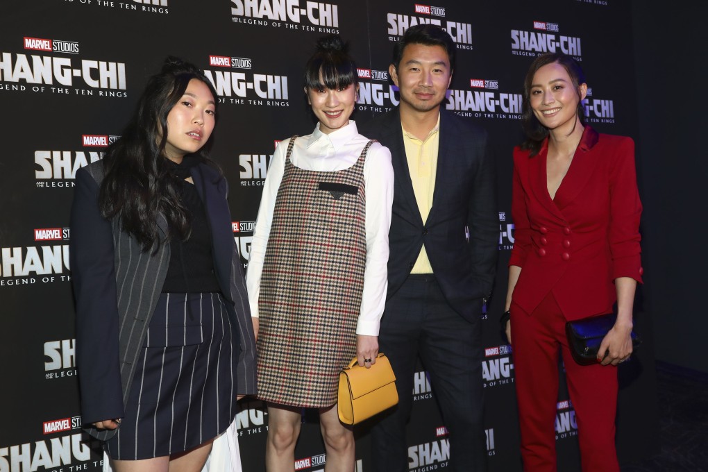 (From the left) Awkwafina, Meng’er Zhang, Simu Liu and Fala Chen arrive at a screening of “Shang-Chi and The Legend of The Ten Rings” at Regal Union Square in New York on August 30. Cultural diversity is one of the few things the US has going for it in an era of scorched-earth politics. Photo: Invision/AP