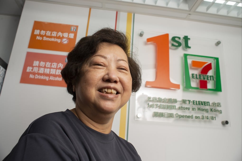 Cheng Wai-ching has worked six days a week at 7-Eleven throughout the chain’s 40-year history in Hong Kong. Photo: Antony Dickson
