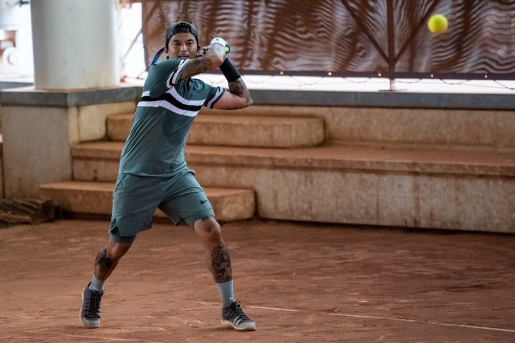 Daniel Ou plays in a tennis tournament in Spain in 2018, four years after his hip resurfacing surgery. Photo: Luis Perez