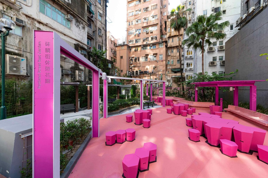 Movable furniture at Portland Street Rest Garden in Yau Tsim Mong district. Photo: Design Trust Futures Studio