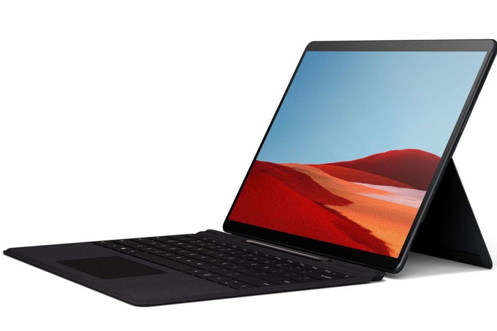 The Microsoft Surface Pro X laptop, one of a range of new models released ahead of hte launch of the Windows 11 operating system.