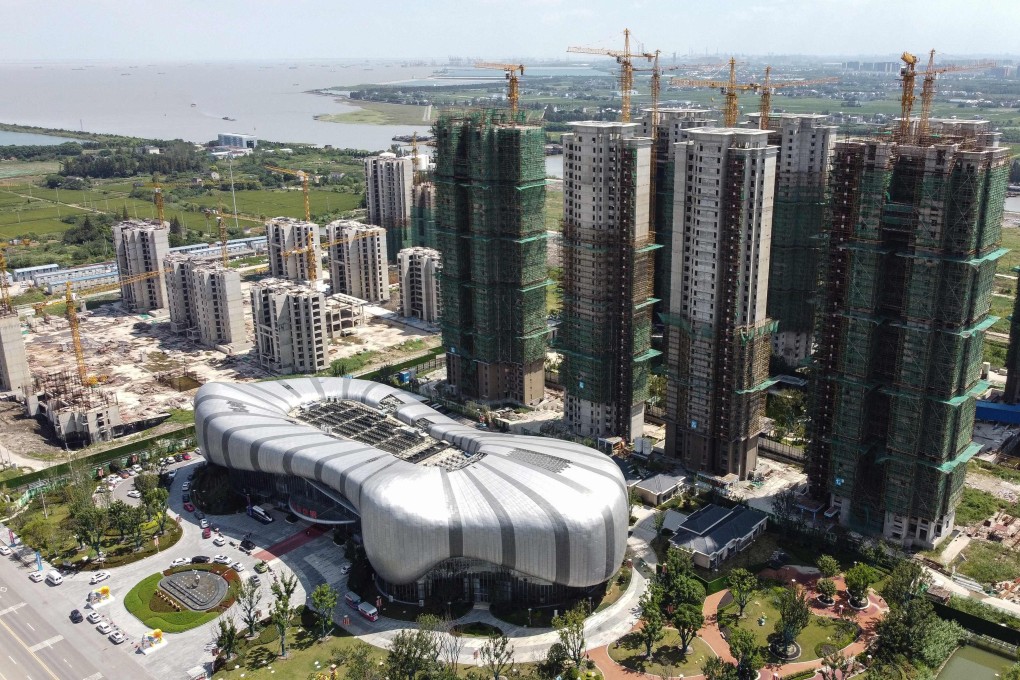 Construction has been halted at Evergrande Cultural Tourism City, a mixed-used residential-retail-entertainment development in Suzhou, eastern Jiangsu province, pictured on September 17. Photo: AFP