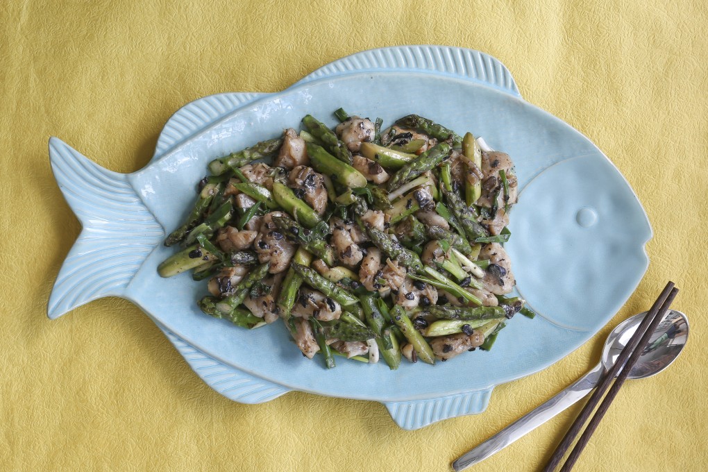 Stir-fried fish with asparagus and black beans cooked by Susan Jung. Photo: Jonathan Wong