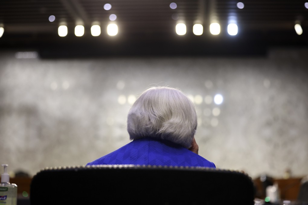 US Treasury Secretary Janet Yellen testifies during a Senate committee hearing on September 28. The fact that Yellen and Federal Reserve chairman Jerome Powell felt compelled to warn of the grave consequences of a failure to lift the US borrowing limit shows just how polarised US policymaking has become. Photo: EPA-EFE / POOL