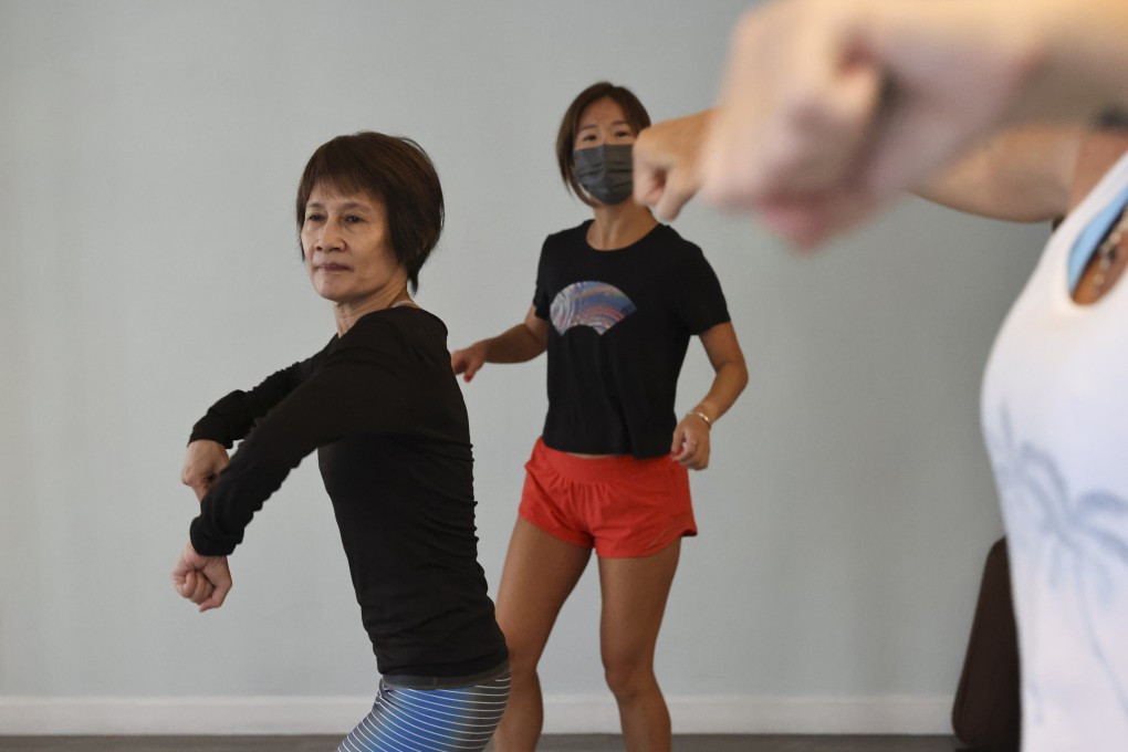Elizabeth Lai (left), 62, takes a  Zumba Dance class at The Yoga Room in Sheung Wan, Hong Kong. Dancing has been shown to have numerous health benefits for postmenopausal women like her. Photo: K.Y. Cheng