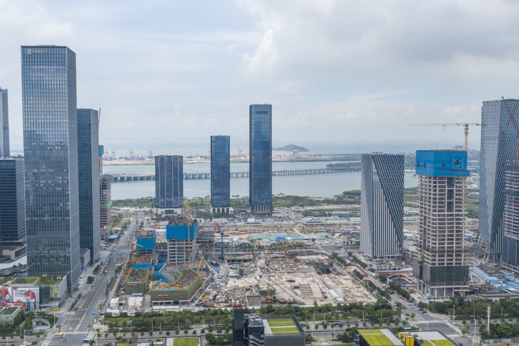 A construction site for a Qianhai transaction centre in Shenzhen on September 8. Beijing has an ambitious plan to expand Qianhai and integrate it with Hong Kong. Photo: Xinhua