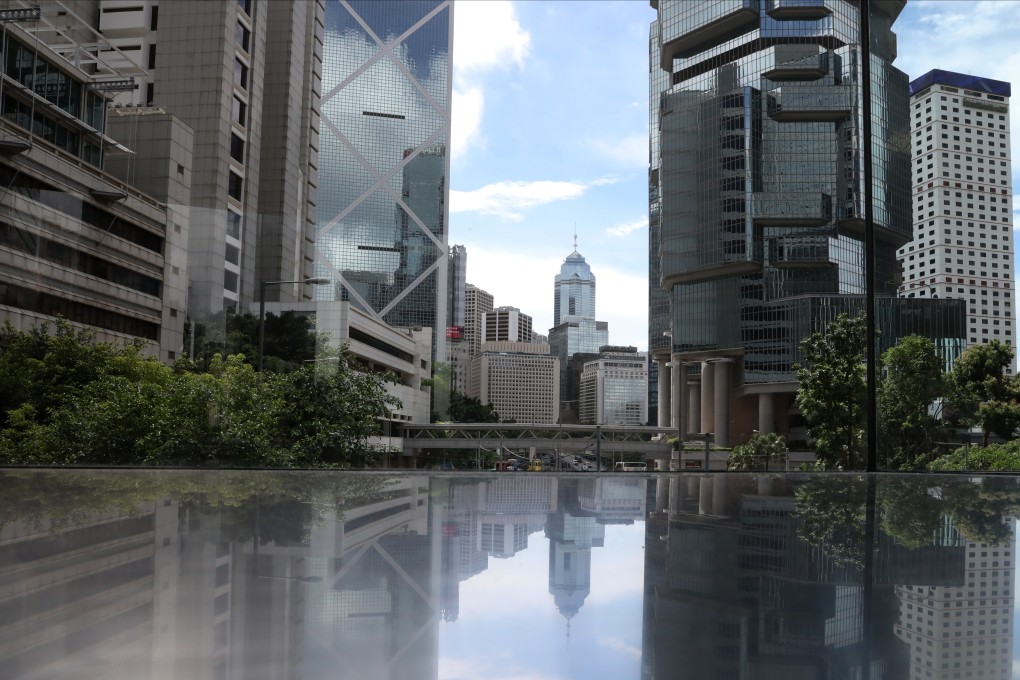 Office buildings in Admiralty and Central in Hong Kong are seen in July 2020. Despite a deceleration in the pace of the decline in office rents, Hong Kong will still be one of the region’s worst-performing markets this year. Photo: K.Y. Cheng