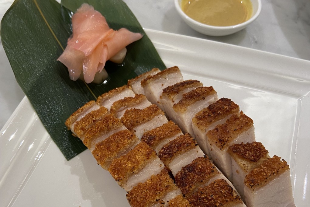 Roasted pork belly at Four Seasons Chinese Restaurant in Central, Hong Kong, a branch of a UK chain famous for its roast duck. Photo: Susan Jung