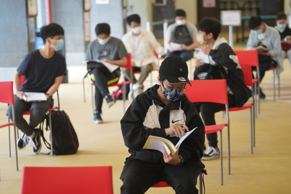 Students revise before taking the DSE English exam at a school in San Po Kong on April 27. Photo: Winson Wong
