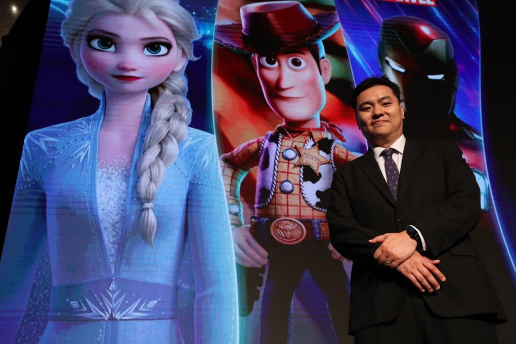 Kerwin Lo, general manager of The Walt Disney Company in Taiwan and Hong Kong, and head of The Walt Disney Studio for Taiwan, Hong Kong and Southeast Asia, at the Disney+ Hong Kong launch press conference at the Rosewood Hong Kong in Tsim Sha Tsui. Photo: Edmond So