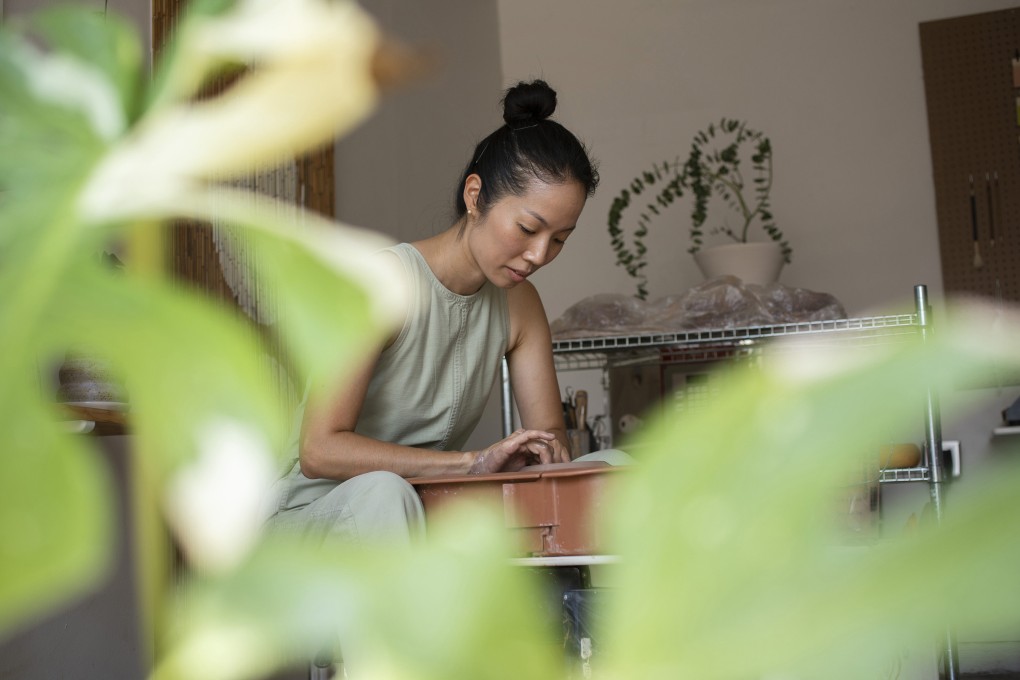 Mipa Shin, a ceramic artist who makes planters that are inspired by her love of plants, at her studio in Los Angeles, the US. Photo: TNS