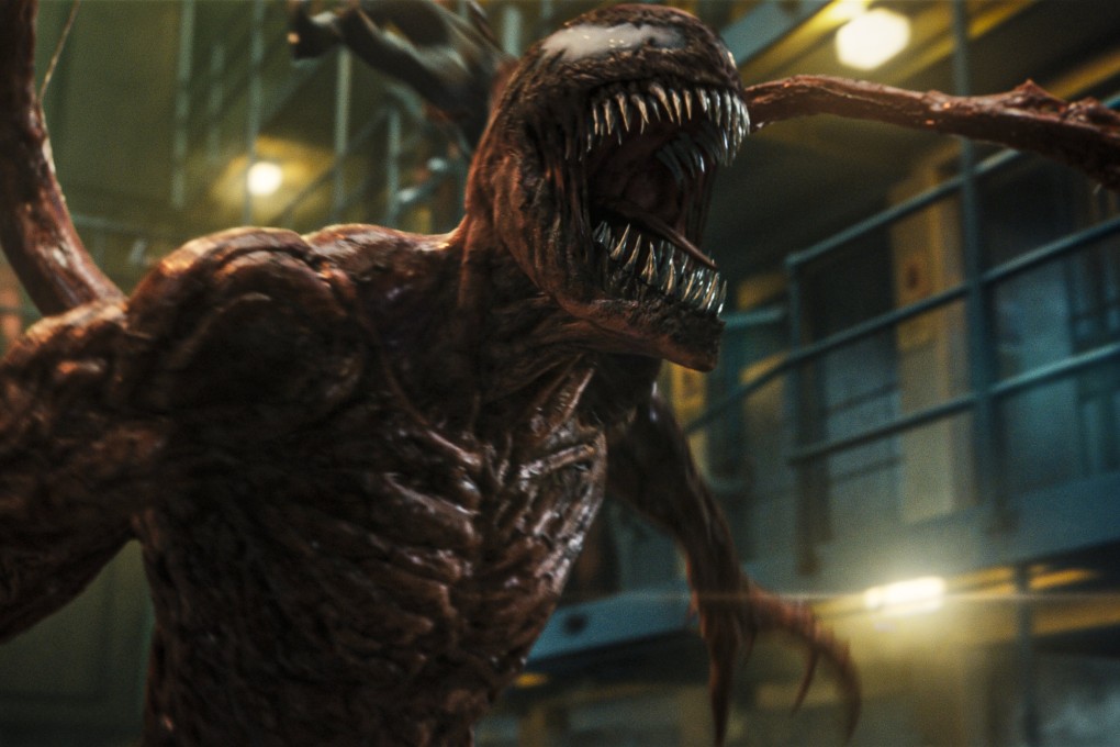 A still from Venom: Let There Be Carnage (category IIB), directed by Andy Serkis and starring Tom Hardy, Woody Harrelson and Michelle Williams.