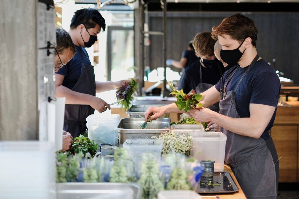 Staff work in the kitchen of Noma restaurant in Copenhagen, Denmark, which topped the World’s 50 Best Restaurants 2021 list. Photo: AFP