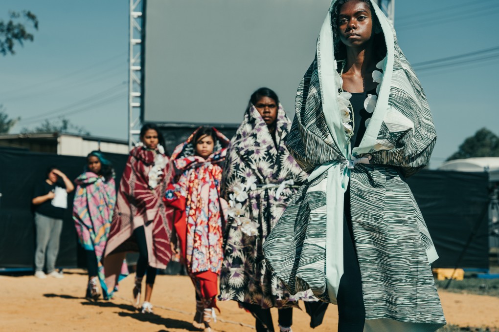 A First Nations Fashion and Design presentation at this year’s Barunga Festival in Katherine, Northern Territory. The First Nations Fashion and Design show was also an event at this year’s Afterpay Australian Fashion Week.
