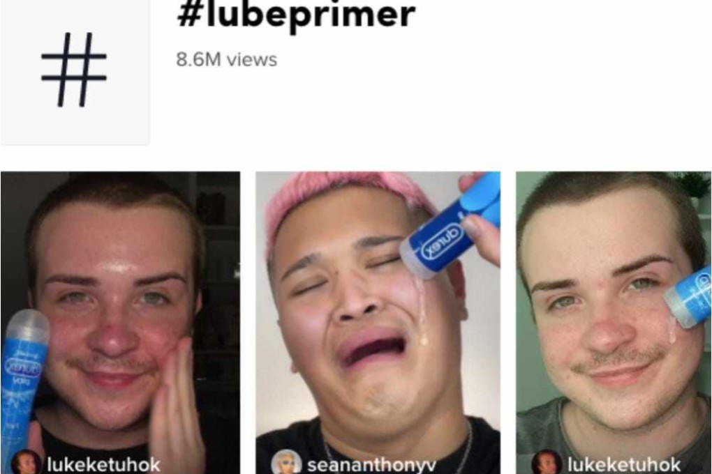 TikTok influencers Lukas Kohutek and Sean Anthony say lubricant makes a great primer for make-up. Skin experts disagree. Photo: TikTok