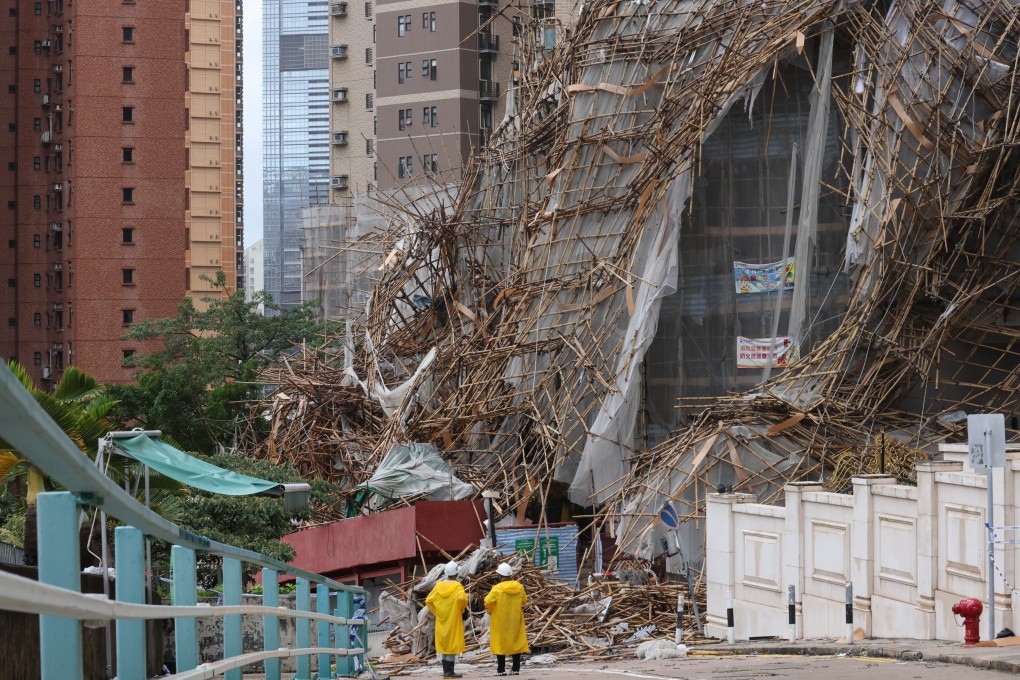 The collapse of scaffolding at Beverly Hill estate in Happy Valley claimed the life of a female construction worker on October 8. Photo: Nora Tam