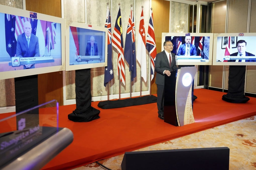 Malaysian Defence Minister Hishammuddin Hussein speaks after the Five Powers Defence Arrangements (FPDA) meeting in Kuala Lumpur on October 21, ahead of the treaty’s 50th anniversary. Photo: AP
