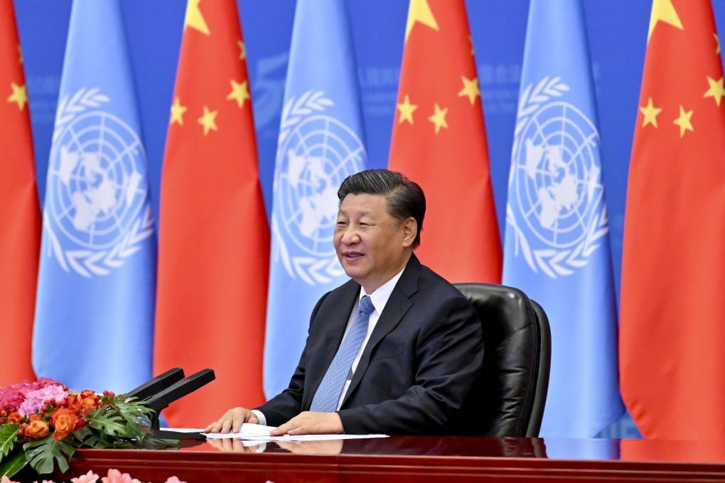 President Xi Jinping delivers a speech at a commemorative meeting in Beijing on October 25, marking the 50th anniversary of the restoration of the People’s Republic of China’s lawful seat in the United Nations. Photo: Xinhua