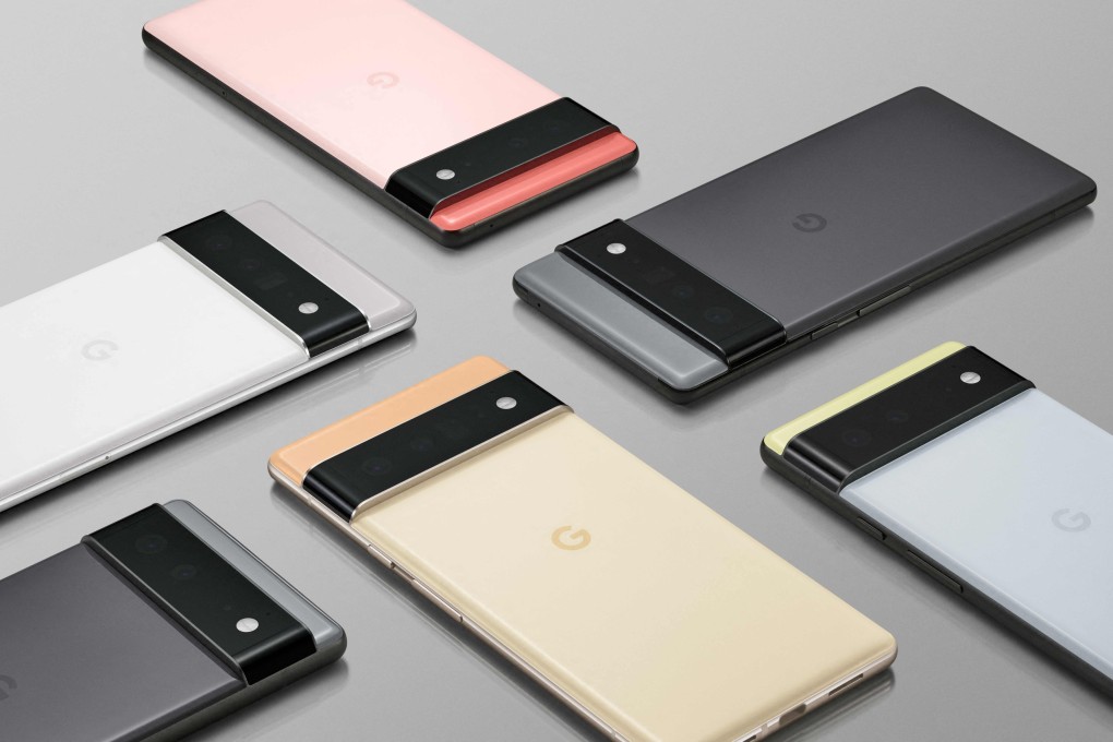 The new Google Pixel 6 and 6 Pro smartphones come in a variety of soft pastel colours. Photo: AFP