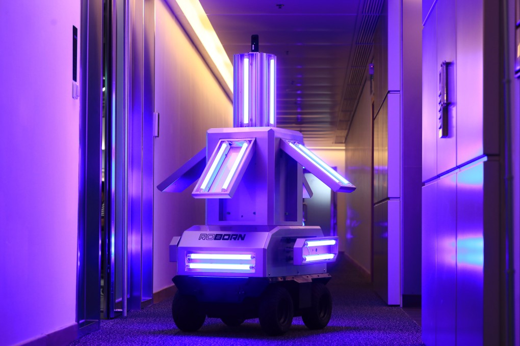 An ultra-violet light emitting robot. Hong Kong is the largest biotechnology fundraising centre in Asia. Photo: May Tse