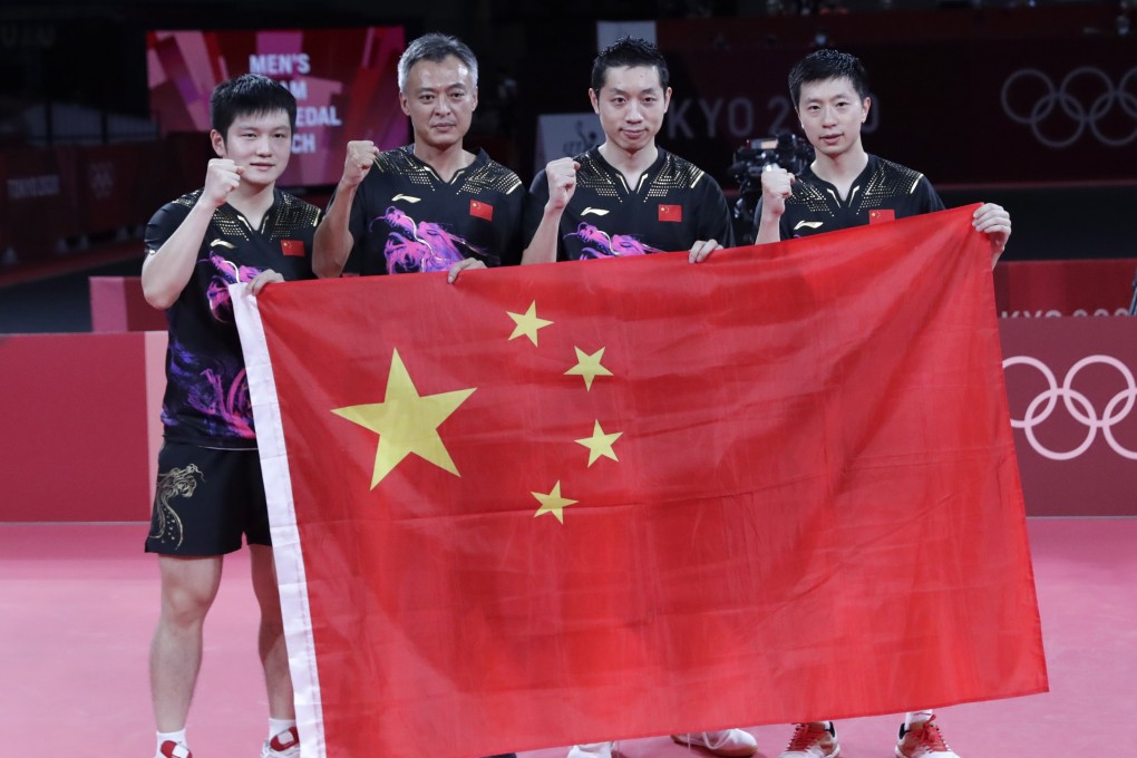 Table tennis gold medalist Ma Long (left) is among the Olympic stars set to arrive in Hong Kong next month. Photo: EPA-EFE