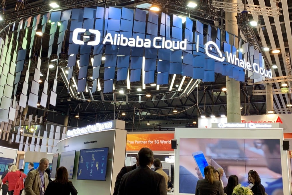 The booth of Alibaba Cloud pictured at MWC Barcelona on February 27, 2019. Photo: Bien Perez