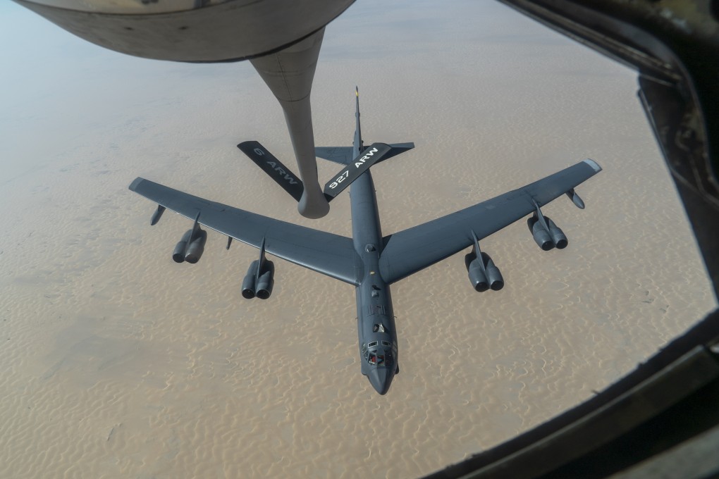 A US Air Force B-52H is refueled by a KC-135 in the US Central Command area of responsibility in December 2020. Photo: US Air Force via AP
