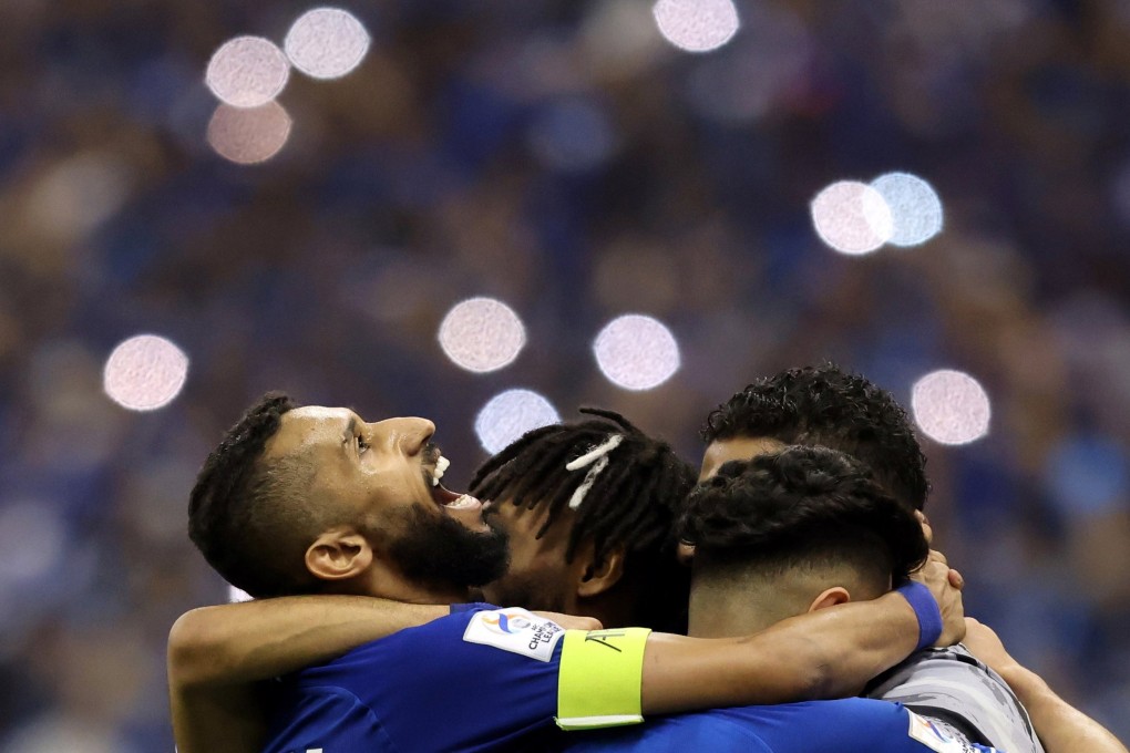 Al Hilal’s Salman Al-Faraj celebrates with teammates after winning the Asian Champions League. Photo: Reuters