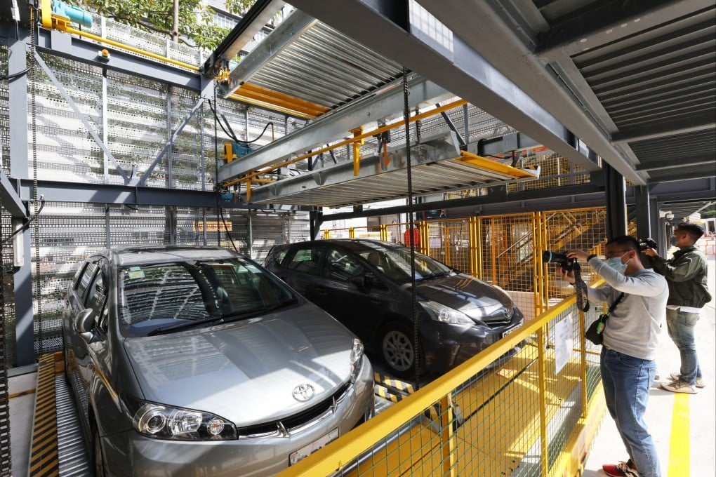 The automated parking system in a short-term tenancy car park in Tsuen Wan. Photo: Nora Tam