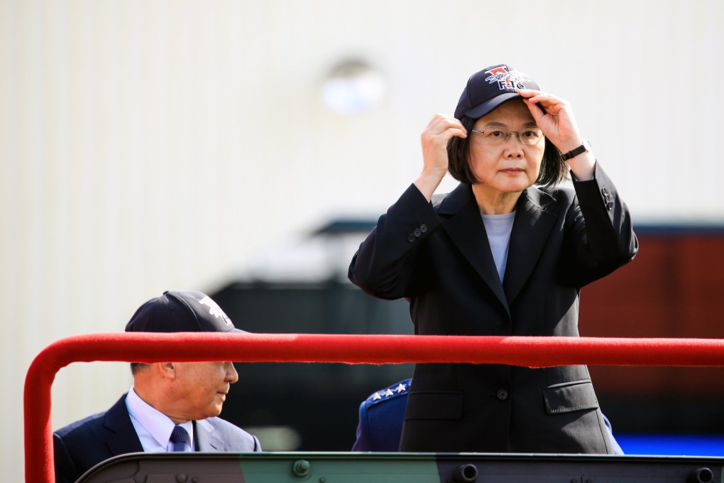 President Tsai Ing-wen of Taiwan conducts a military inspection. Photo: Bloomberg