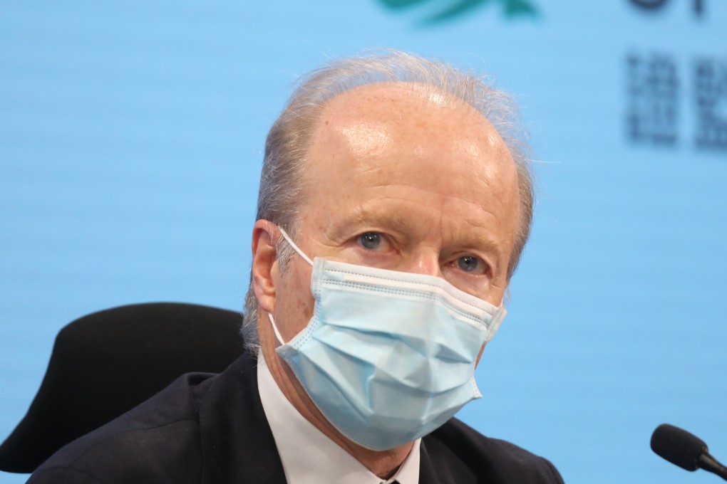 Ashley Alder, CEO of Securities and Futures Commission, has defended the Hong Kong government’s quarantine policy. Photo: Xiaomei Chen