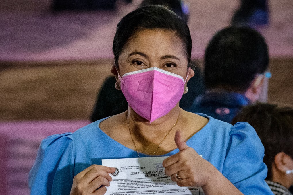 Philippine Vice-President Leni Robredo with her certificate of candidacy for the May 2022 presidential race. Photo: Xinhua