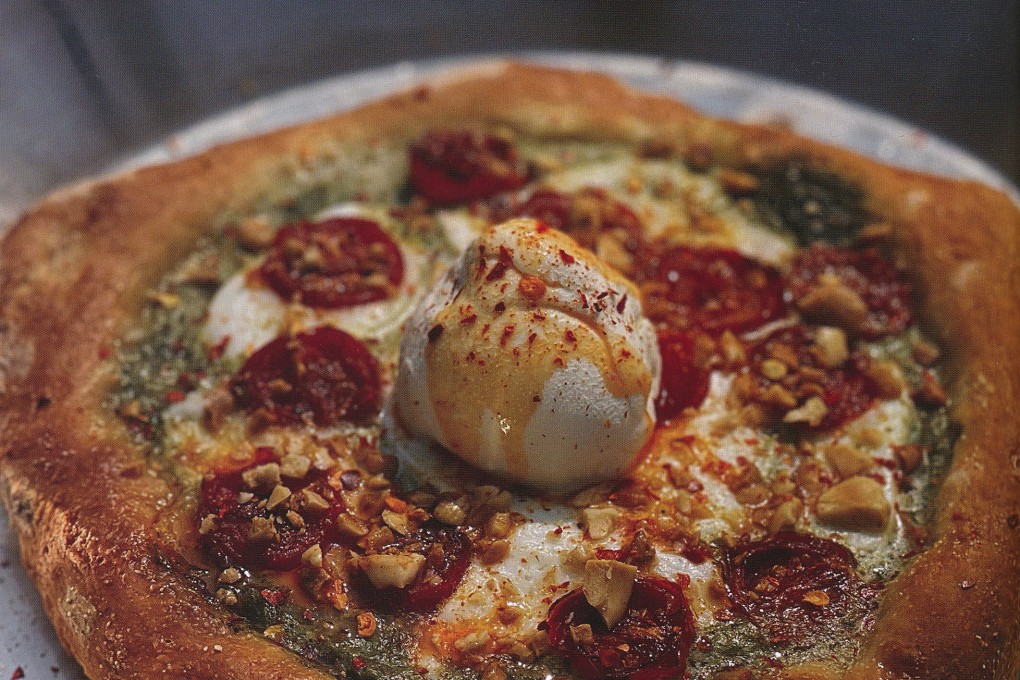 Thai pesto pizza from Simran Savlani’s A Spark of Madness – an Amalgamation of 116 Vegetarian and Vegan Asian Staples. The sauce-maker’s recipes have influences from all over the region.