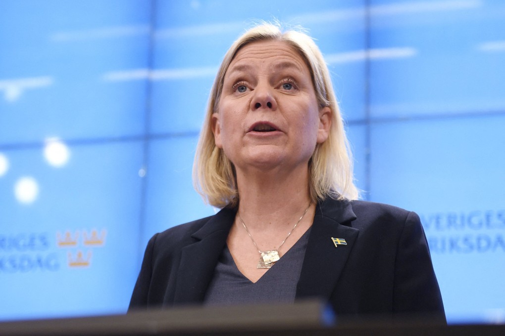 Magdalena Andersson holds a press conference after the Swedish parliament voted for the second time on her appointment as prime minister, on November 29. Photo: AFP