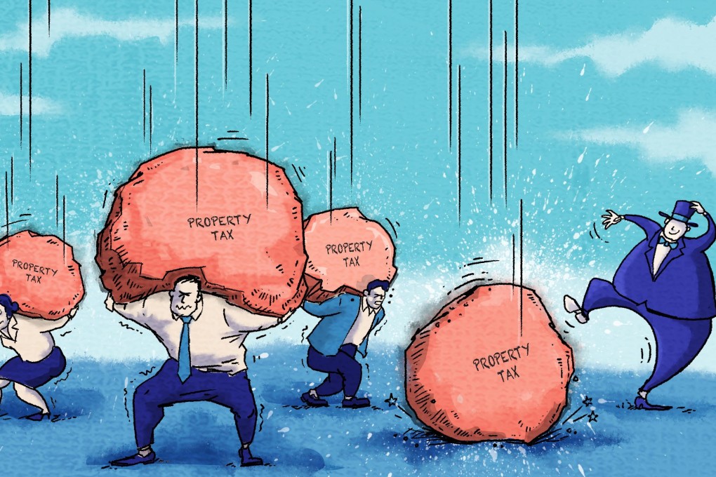 China’s property tax plan is part of President Xi Jinping’s campaign to redistribute wealth and address widening social inequality, but some fear the rich will find a way to avoid paying their fair share. Illustration: Henry Wong