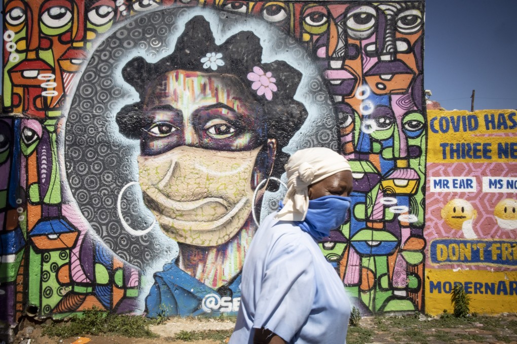 Graffiti art work in Johannesburg, South Africa, warns residents about the dangers of the coronavirus. Photo: EPA-EFE