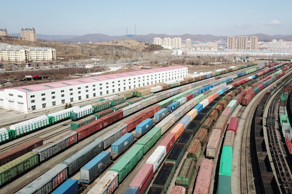 Suifenhe in Heilongjiang province on the Russian border is a major through-point for China-Europe freight trains. Photo: Xinhua