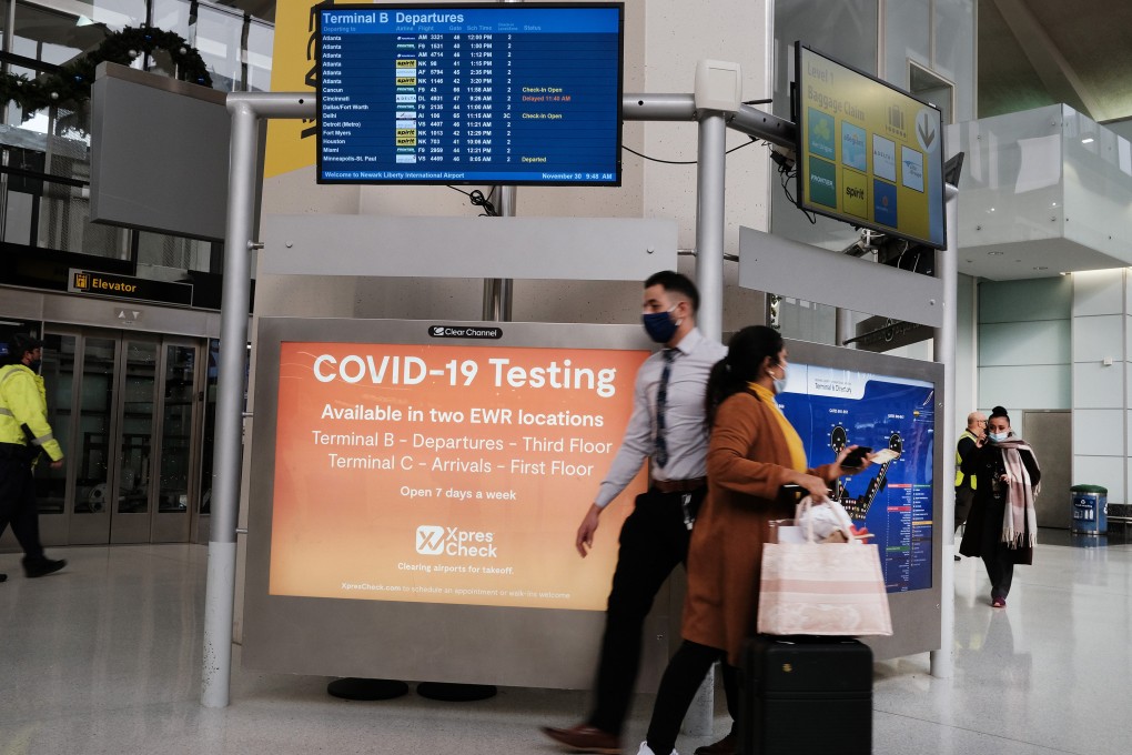 A Covid-19 testing facility at a US airport amid plans to tighten travel requirements. Photo: Spencer Platt/Getty Images