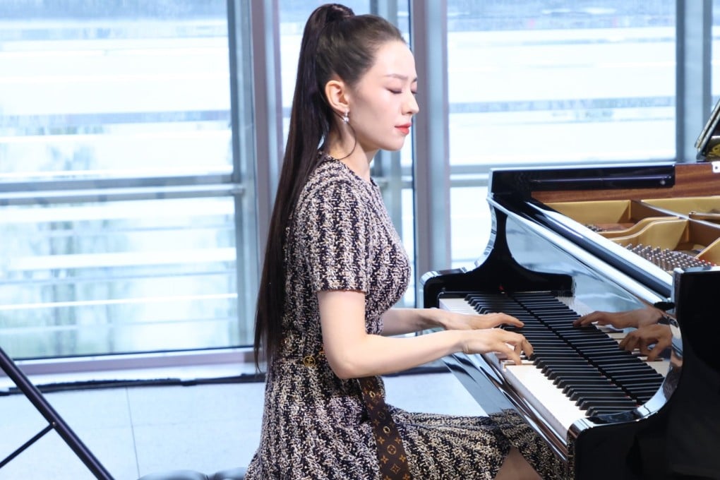 German-Korean pianist Gina Alice Redlinger at her album launching ceremony on September 10, 2021 in Shanghai, China. Photo: Getty Images